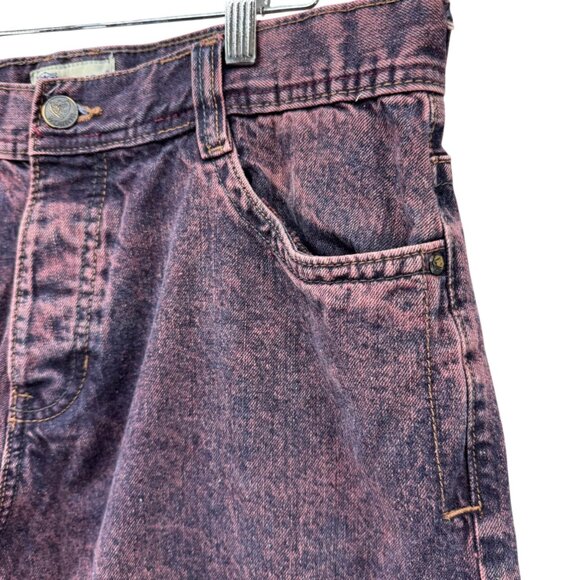 Worior Collection Jean Shorts Mens Purple Acid Wash Denim Button Fly 12" Size 34 - Picture 9 of 10